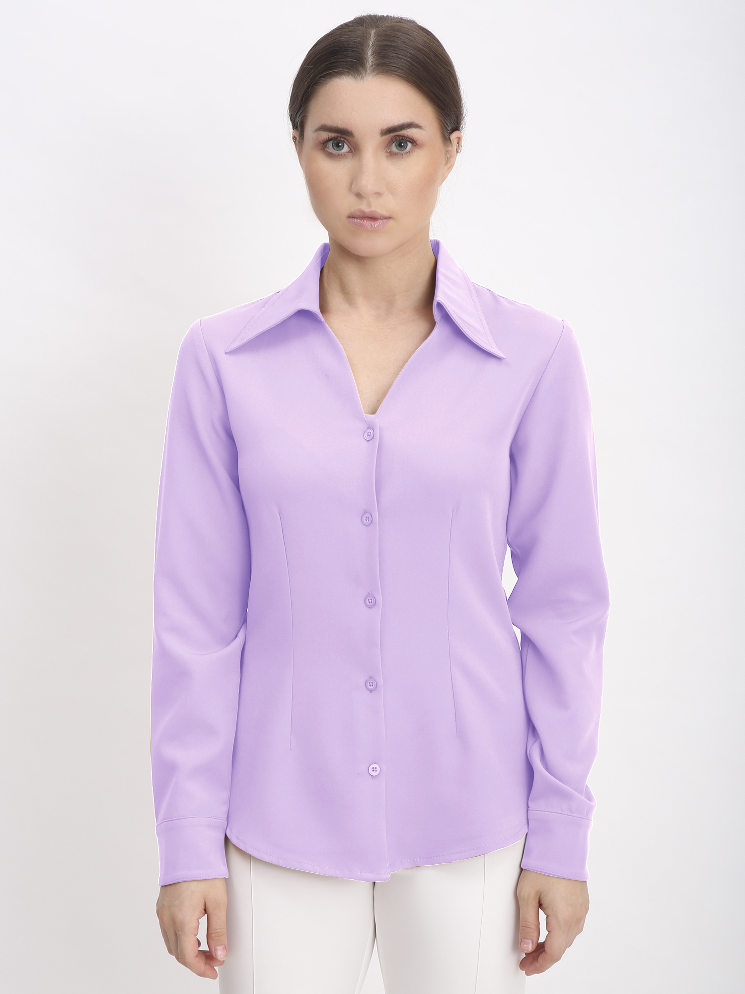 Basic Office Shirt Lavender - Front